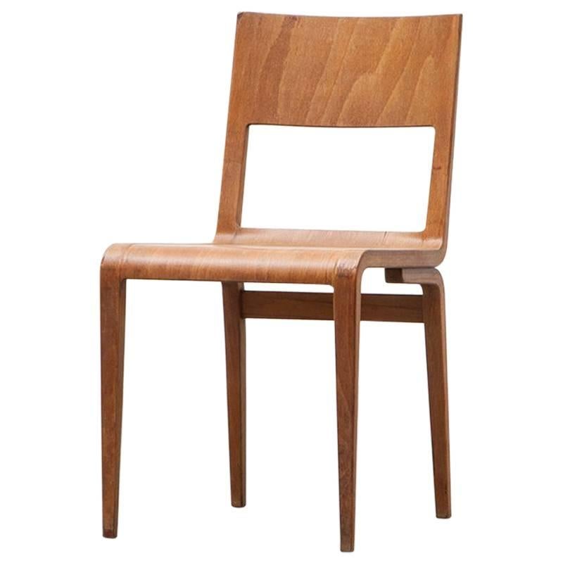 1950's beech plywood Chair by German Erich Menzel  'a'