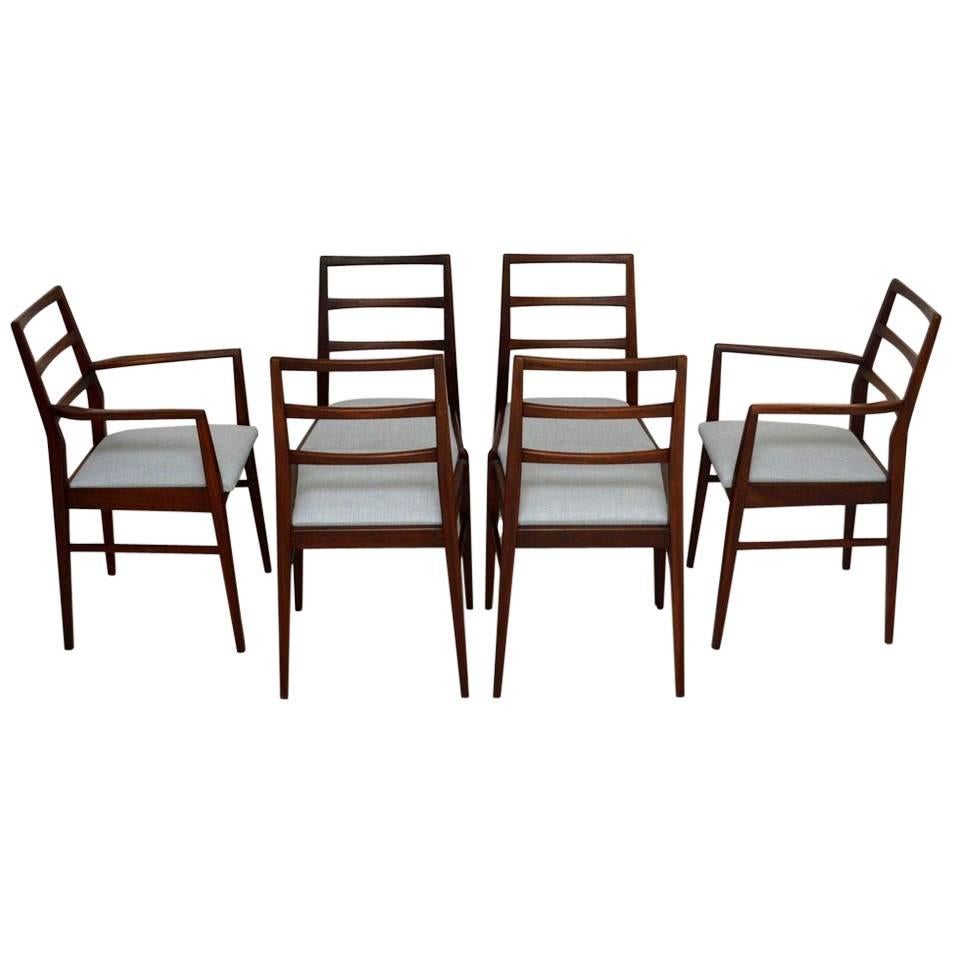 Set of Six Retro Afromosia Dining Chairs by Richard Hornby Vintage, 1950s