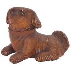 Vintage Adorable Pekingese Wicker Dog Box