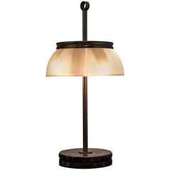 1960s Italian Glass and Marble Table Lamp
