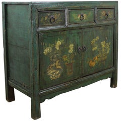Antique Decoratively Painted Mongolian Sideboard
