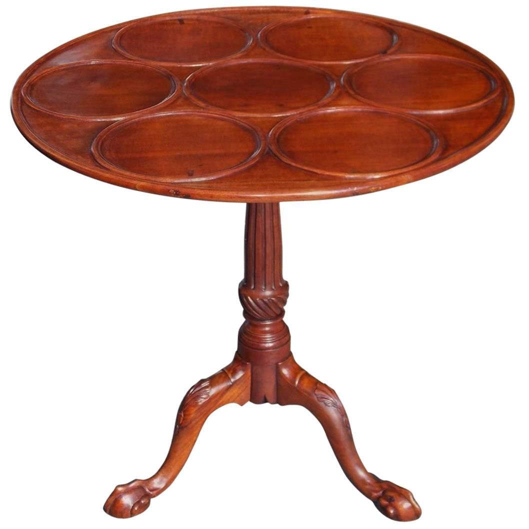 American Chippendale Mahogany Tilt-Top Desert Table with Ball & Claw Feet C 1770 For Sale