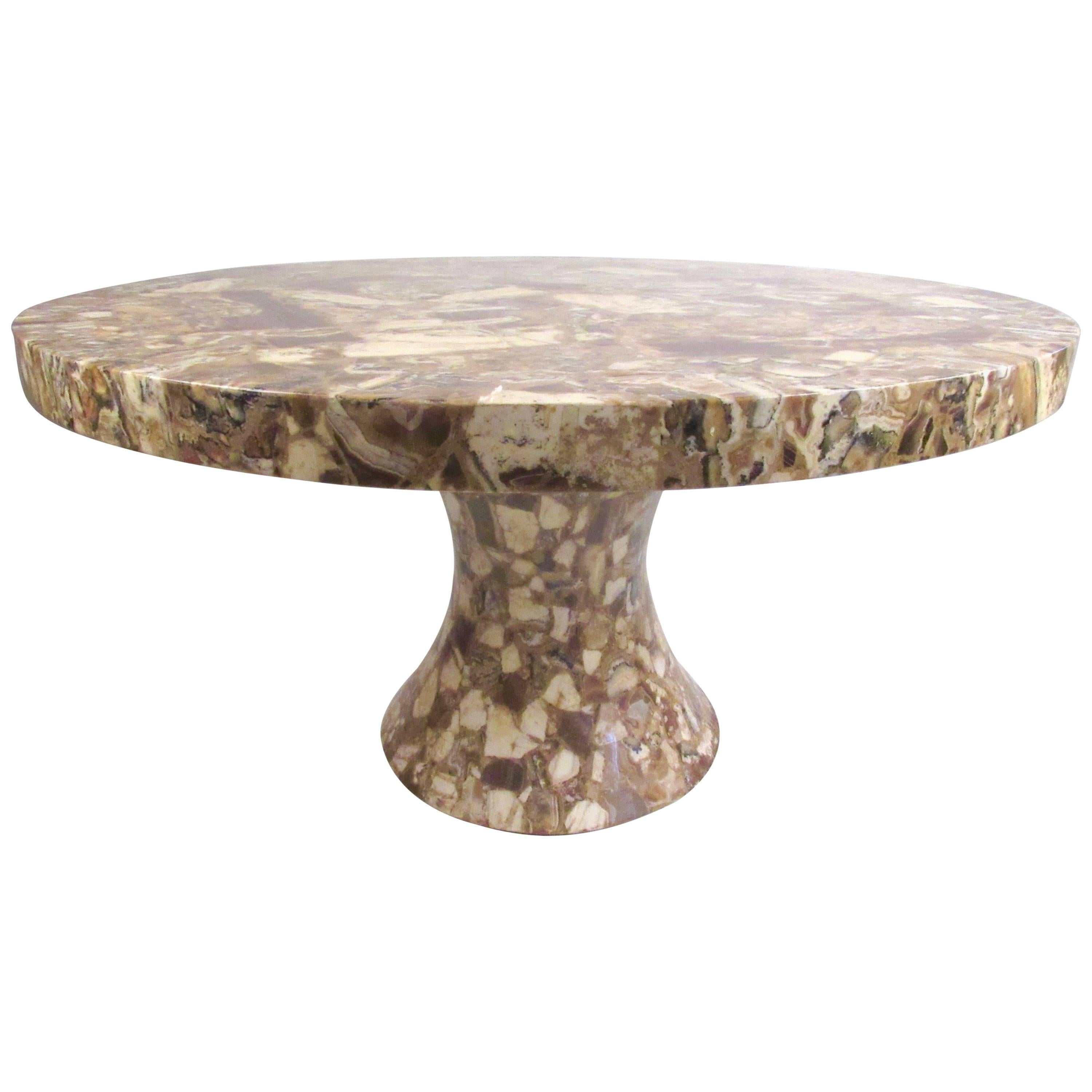 Vintage Pedestal Dining Table by Muller's Onyx