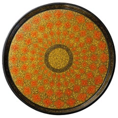 Kashmiri Indian Lacquered Papier Mâché Serving Tray