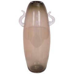 Tall Scandinavian Smoked Glass Vase