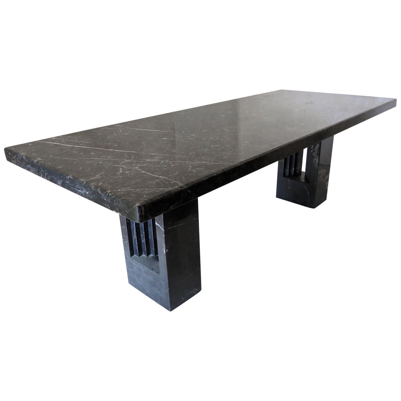 Marcel Breuer & Carlo Scarpa 1969 Delfi Black Marble Midcentury Table