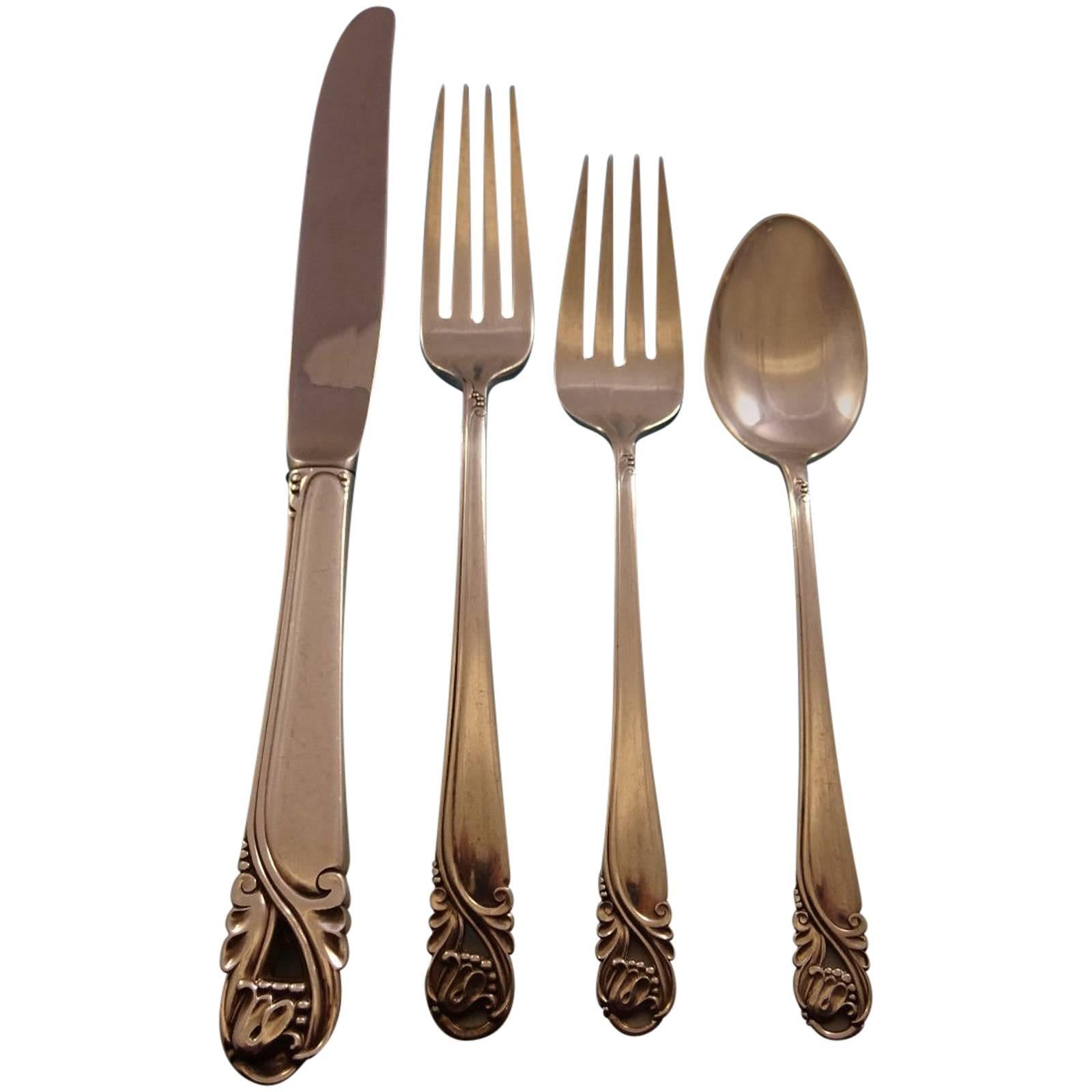 Spring Glory by International Sterling Silver Flatware 8 Service Set 50 Pieces For Sale