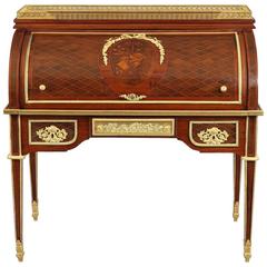 Used Marquetry Rolltop Desk after One Commissioned by Marie-Antoinette to Riesener