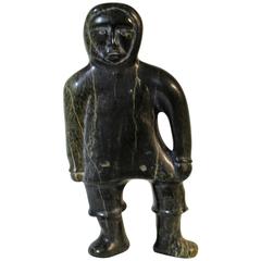 Antique Inuit Soapstone Figural Sculpture