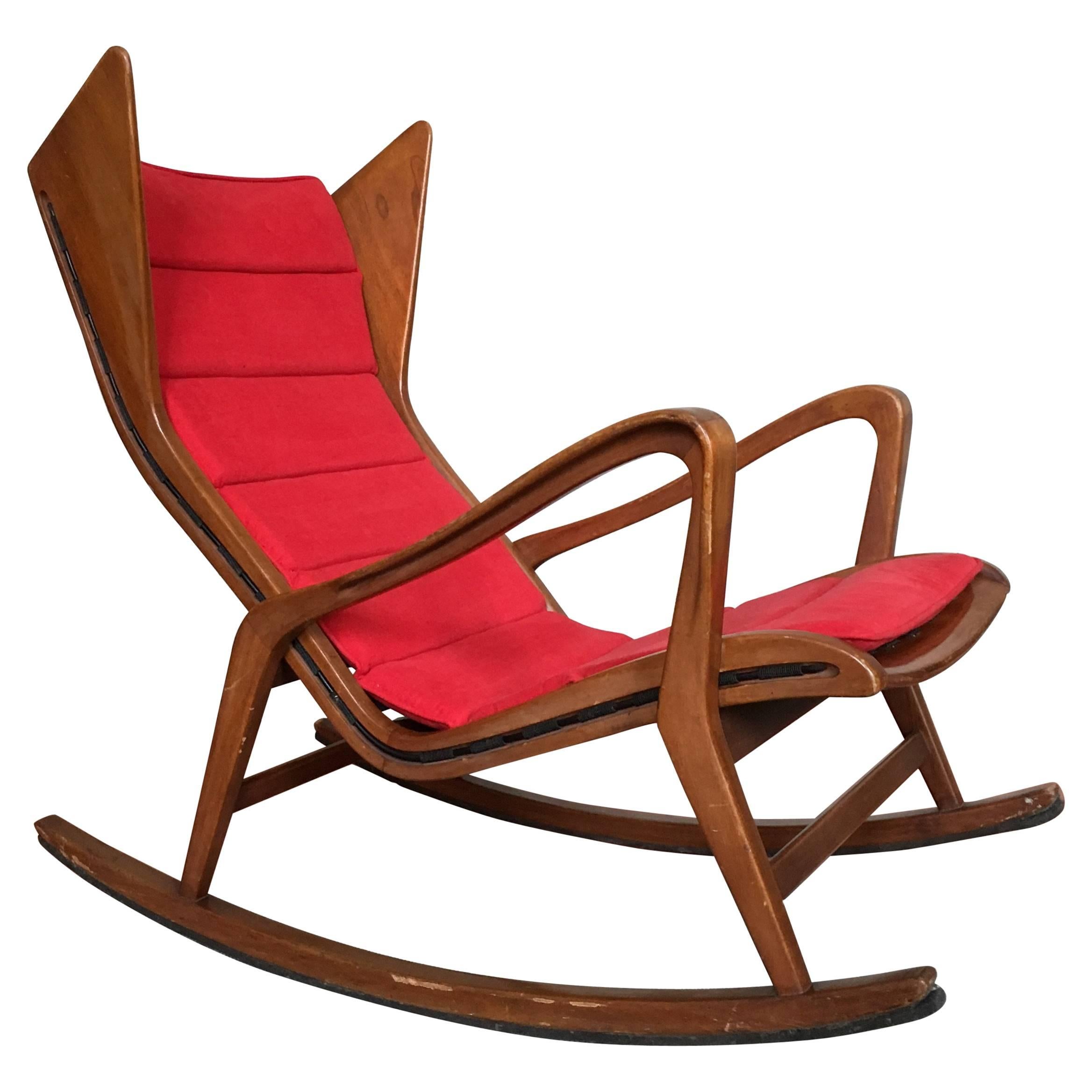 Rare Rocking-Chair Model 572 by the Studio Tecnico Cassina, Italy, 1955