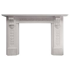 Large English Victorian Style Limestone Corbel Fireplace Mantel 8