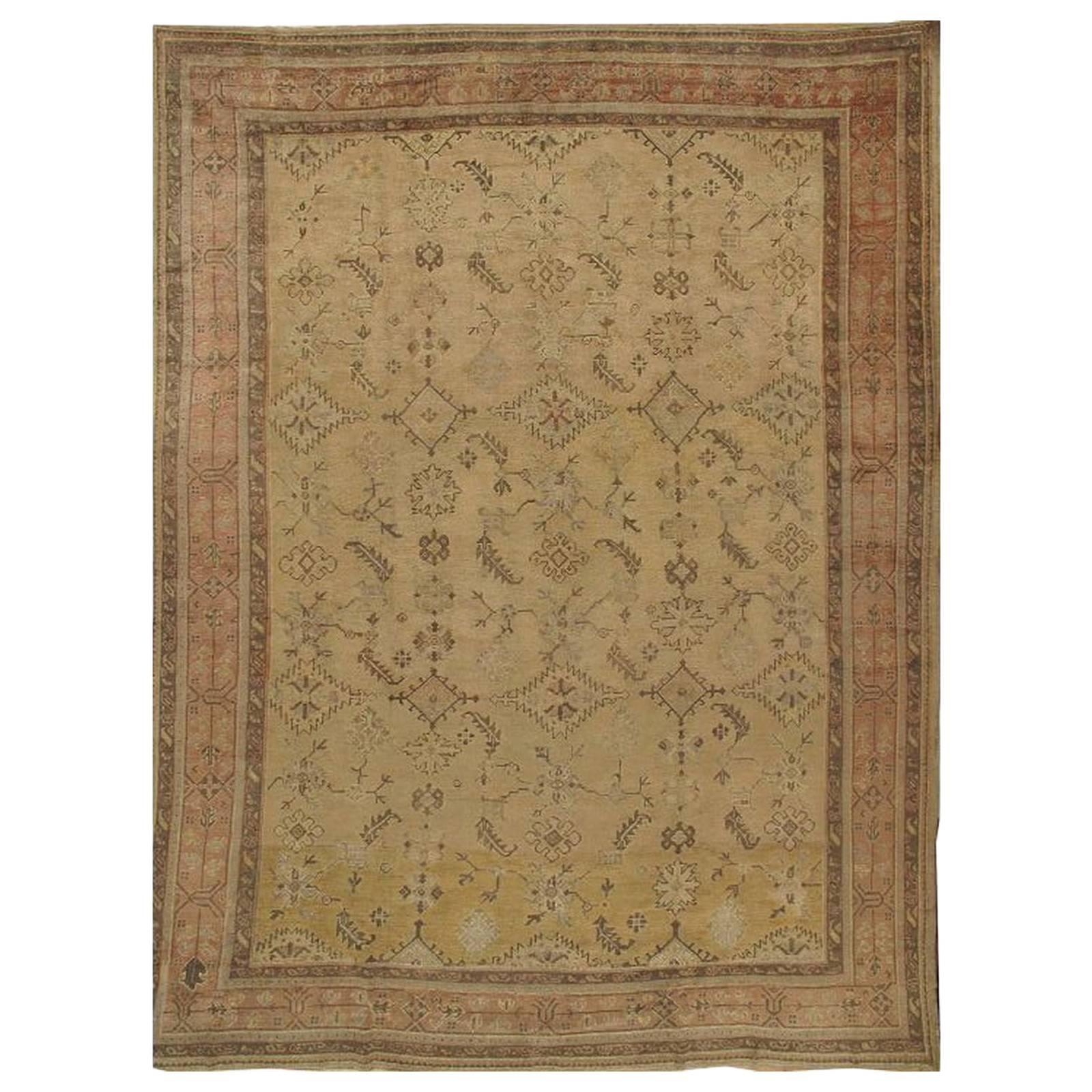 Antique Turkish Oushak Rug For Sale