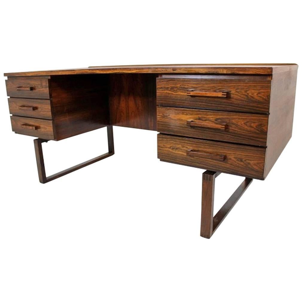 Rare Rosewood Desk Designed by Kai Kristiansen for Preben Schou Andersen