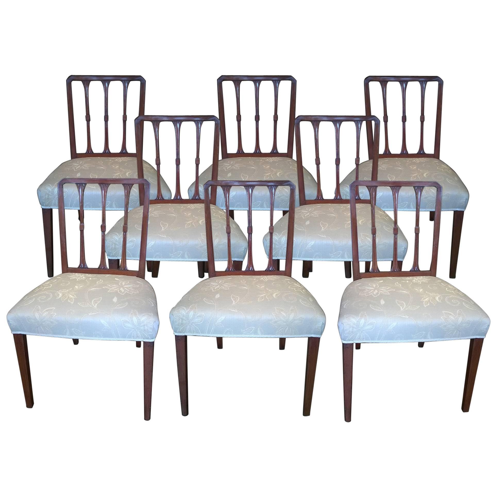 Set of Eight Georgian Mahogany Dining Chairs