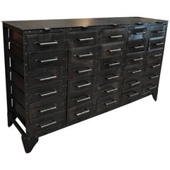 Industrial Iron Drawer Cabinet, 1930s 11
