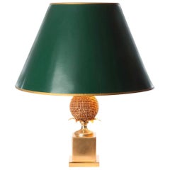 Lampe de table en laiton des années 1970 attribuée à la Maison Le Dauphin