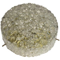 Vintage Hillebrand Bubble Glass Flush Mount Brass -GERMANY 1960's