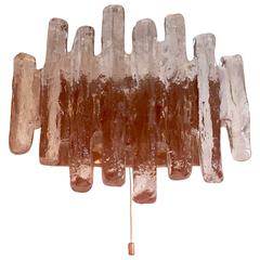 Large Kalmar Franken Sconces with Ice Block Glass