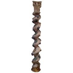 19th Century Wood Sculpted Column