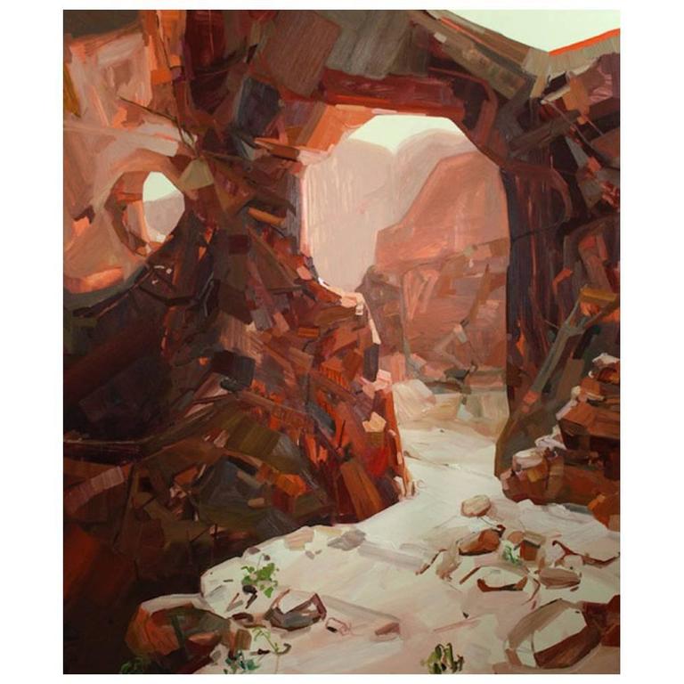Noted Artist Claire Sherman 'Rock Wall' Oil on Canvas, 2009- Kavi Gupta Gallery For Sale