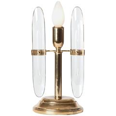1970s Brass and Glass Table Lamp by Gaetano Sciolari 2