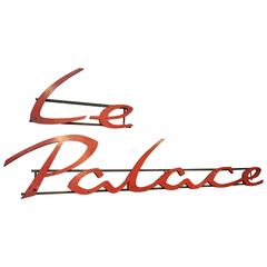 Large Commerce French Hotel Sign Le Palace Iron Letters, 1930