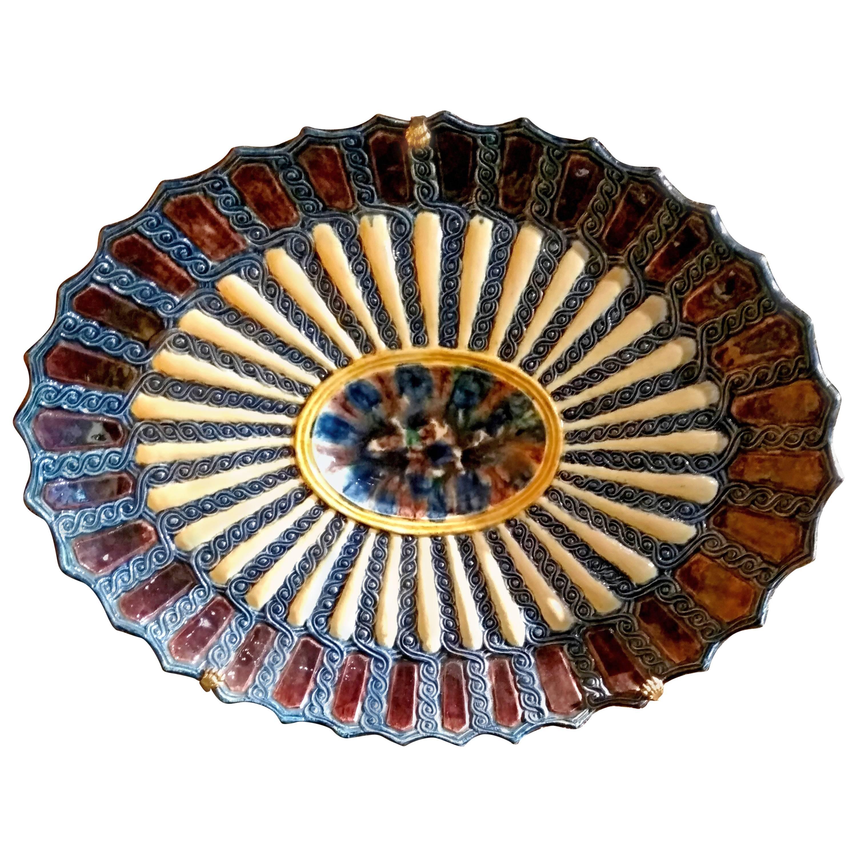 19th Century Jaspered Medallion Plate by Georges Pull