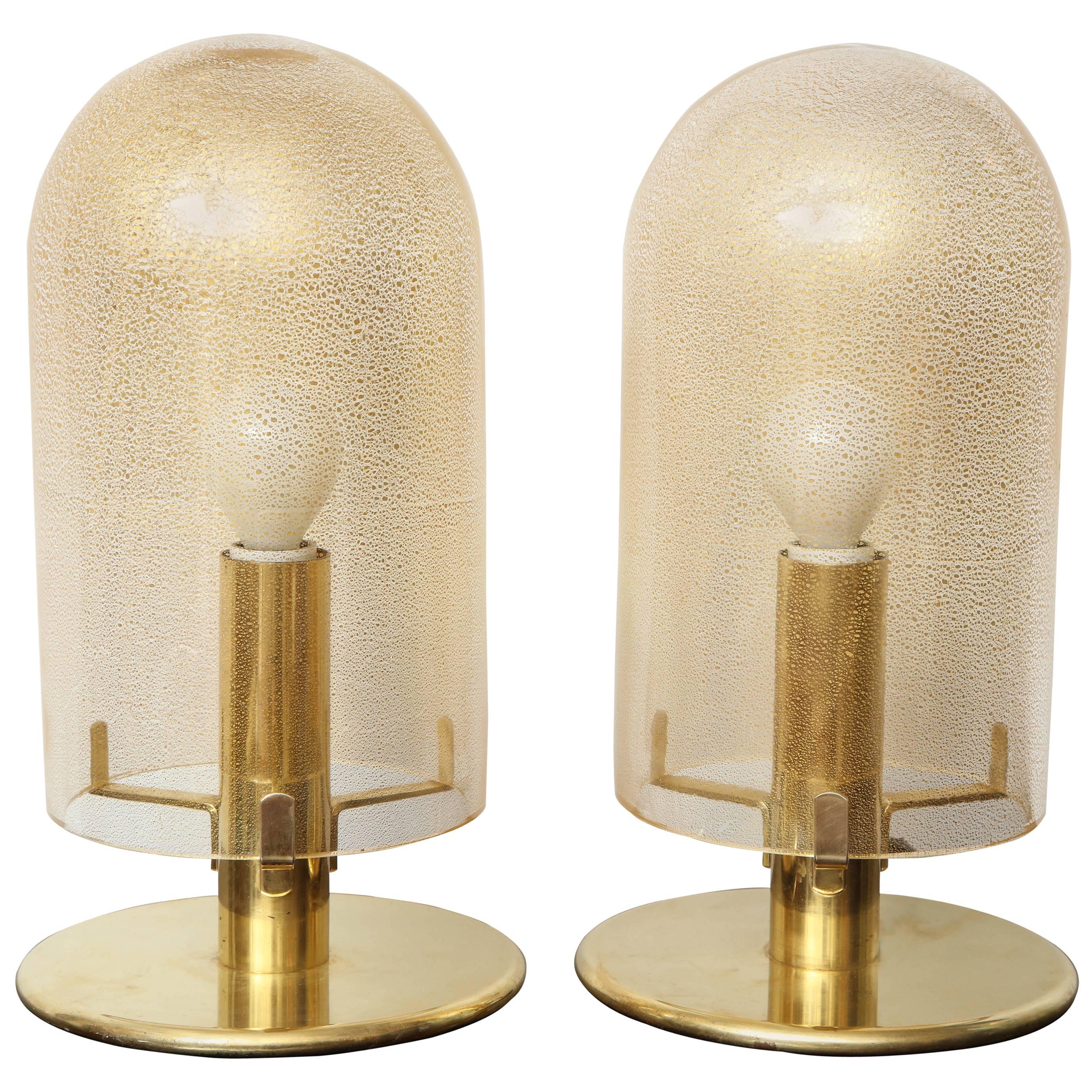 Pair of Seguso Table Lamps, made in Italy, 1970 For Sale