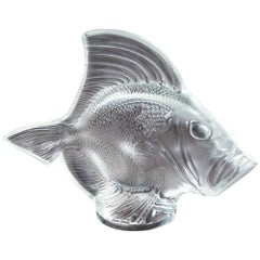 Lalique France Gros Poisson Vagues Large Fish Glass Sculpture Estate Find