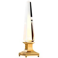 Phoenix Table Lamp in Crystal Glass and Gold Finish