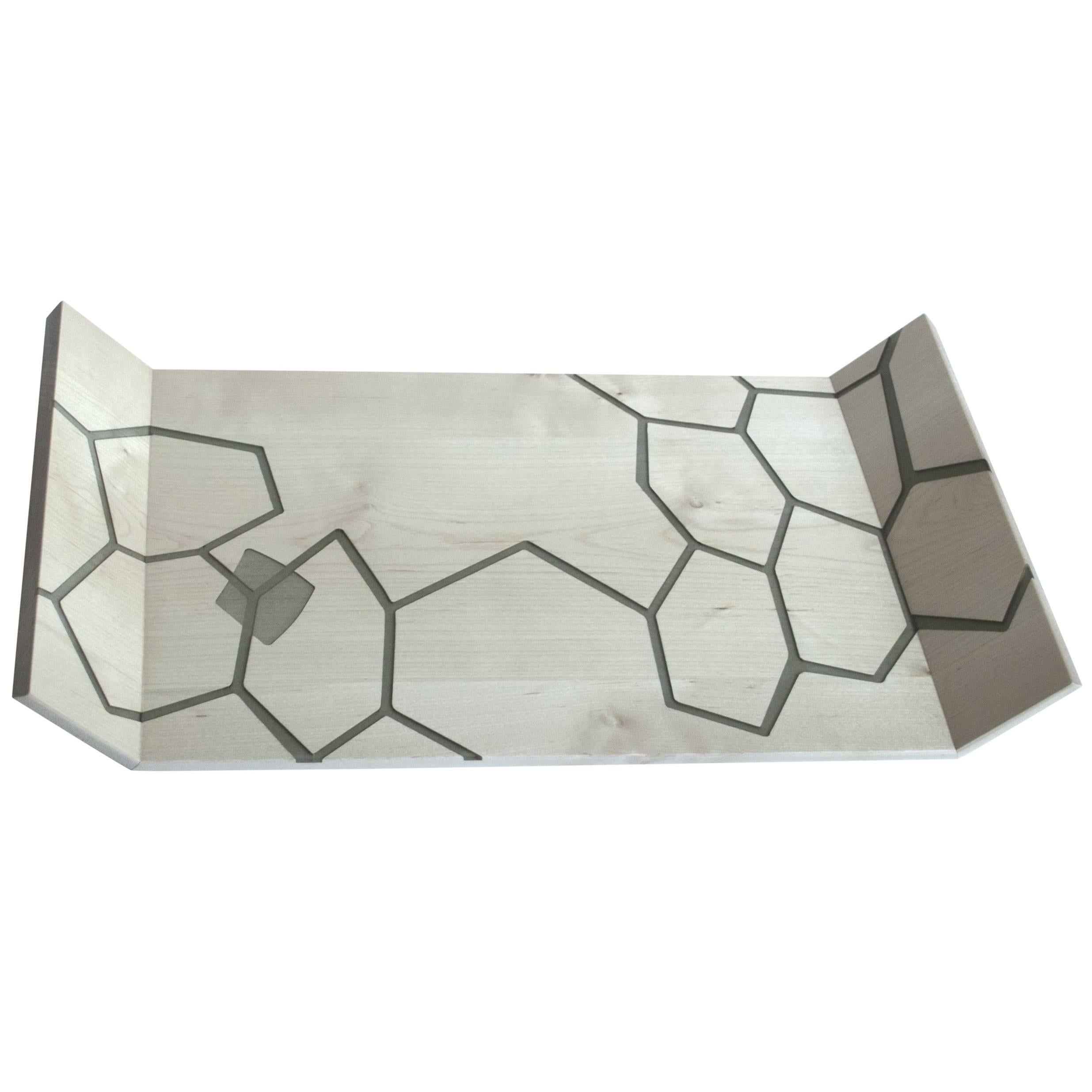 Honeycomb Decorative Serving Tray in Maple with Inlaid Resin - In Stock For Sale