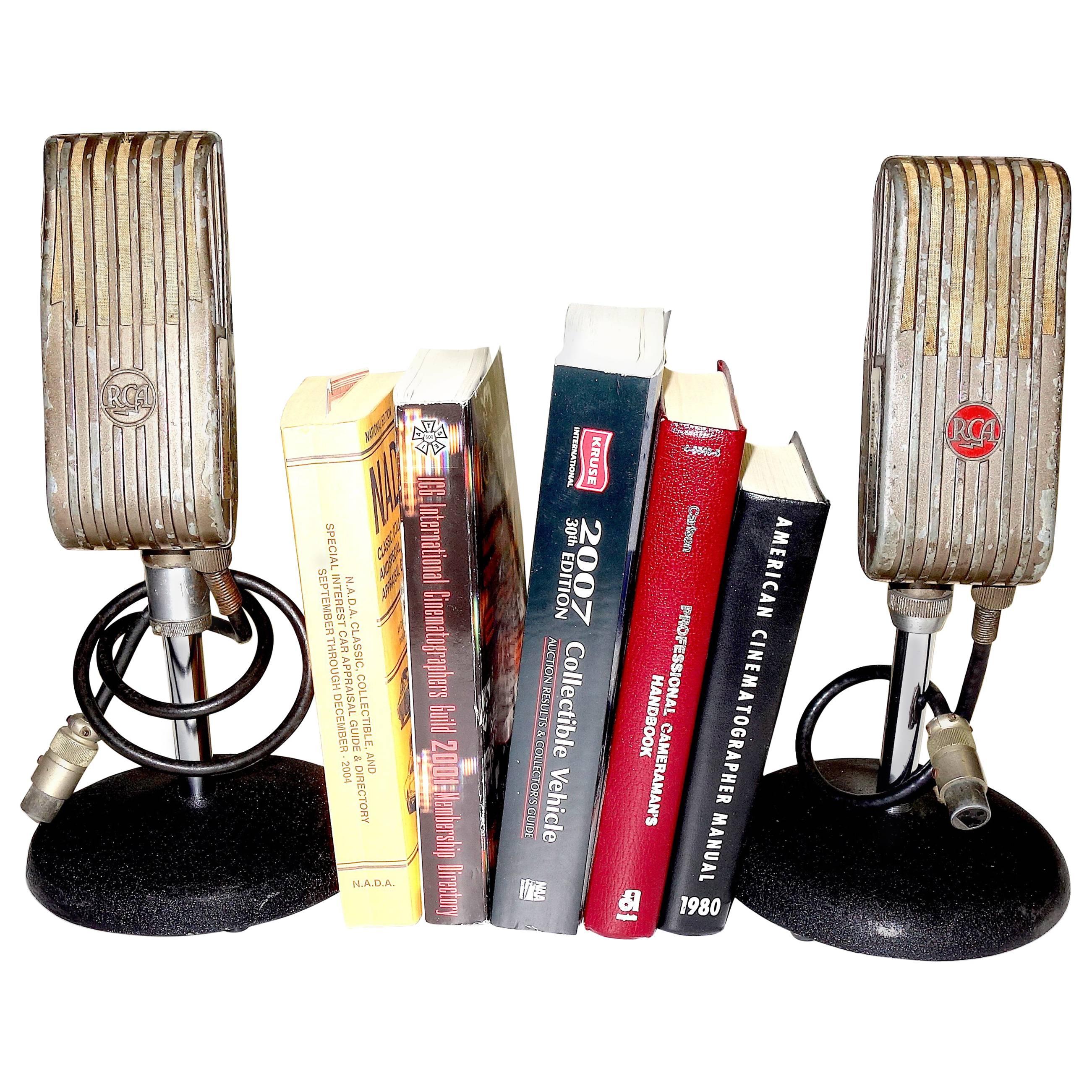 RCA Broadcast Microphones, 1945. As Bookends or Display As Sculpture. ON SALE For Sale