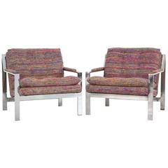 Set of Cy Mann Flat Bar Lounge Chairs Freshly Reupholstered