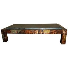 Large Mid-20th Century Paul Evan’S Patchwork and Slate Coffee Table