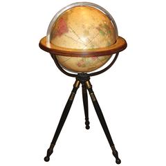 19th Century Gilman Joslin Improved Terrestrial Floor Globe on Tripod