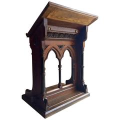 Antique Solid Oak Bible Stand or Lectern Gothic Victorian, 19th Century, circa 1870