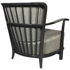 Early 1940s Fritz Hansen Black Lacquered Lounge Chair, Denmark 10