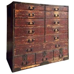 Antique Campaign Chest of Drawers Japanese Victorian, 19th Century