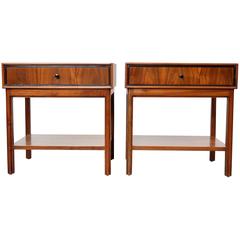 Pair of Milo Baughman for Arch Gordon Walnut Nightstands or Side Tables