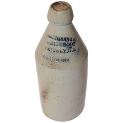 19th Century Smith & Snows Whiteroot Pottery Bitters Bottle, Dated 1873