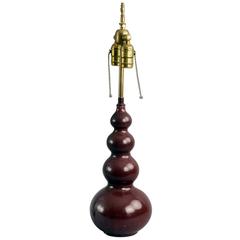 Vintage Triple Gourd Lamp with Oxblood Glaze by Axel Salto for Royal Copenhagen, 1950s