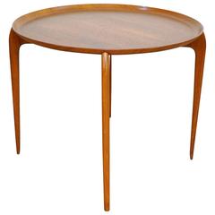 Willumsen and Engholm for Fritz Hansen Style Teak Tray Side Table