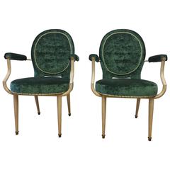 Unusual Pair of Art Deco Medaillon Armchairs