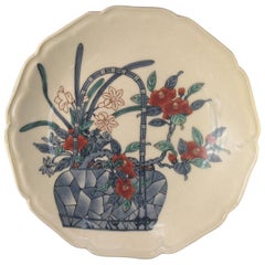 Japanese Porcelain Nabeshima Plate by Imaemon, Imaizumi XIII, circa 1970