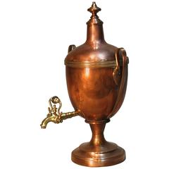 Antique Victorian Copper Hot Water Urn, Paris Exhibition 1855 Medal Winner Design