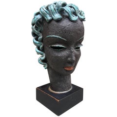 Goldscheider, Wien, Partially Enameled Terracotta, circa 1930