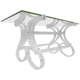 Mid-Century Modern Scrolling Lucite and Glass Hollywood Regency Coffee Table