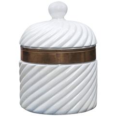 Tommaso Barbi Hollywood Regency Style Porcelain Ice Bucket, Italy, 1970 5