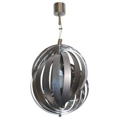 Mid-Century Italian Steel Chandelier by Stilnovo 11