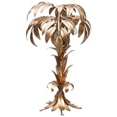 Hans Koegl Gilt Metal Palm Table Lamp 11